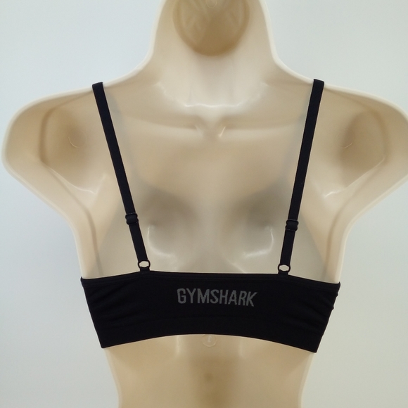 Gymshark Black Sports Bra XS Logo on Back Athleasure Athletic Gym Work Out - Picture 4 of 9
